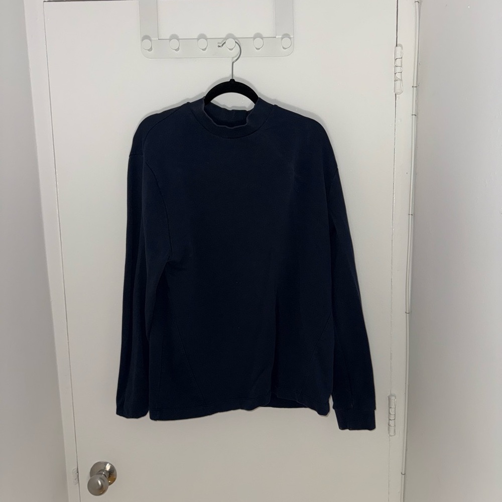 ASOS Navy Long Sleeve Mock Neck Sweatshirt